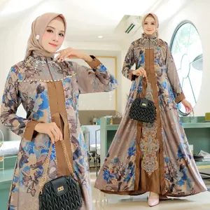 gamis pesta motif silk halus / gamis silk terbaru kila