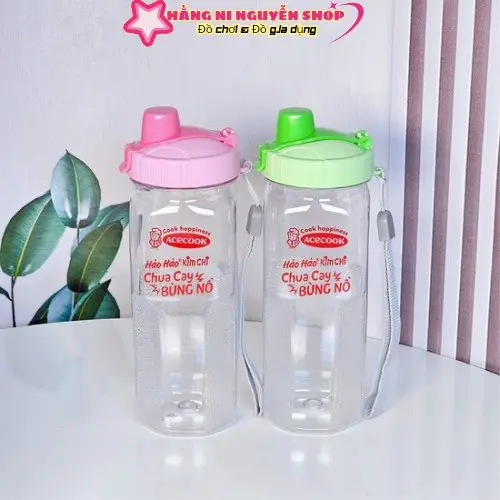 Bình nước nhựa Duy Tân 500ml có nắp bật và dây xách (MÀU NGẪU NHIÊN) 3