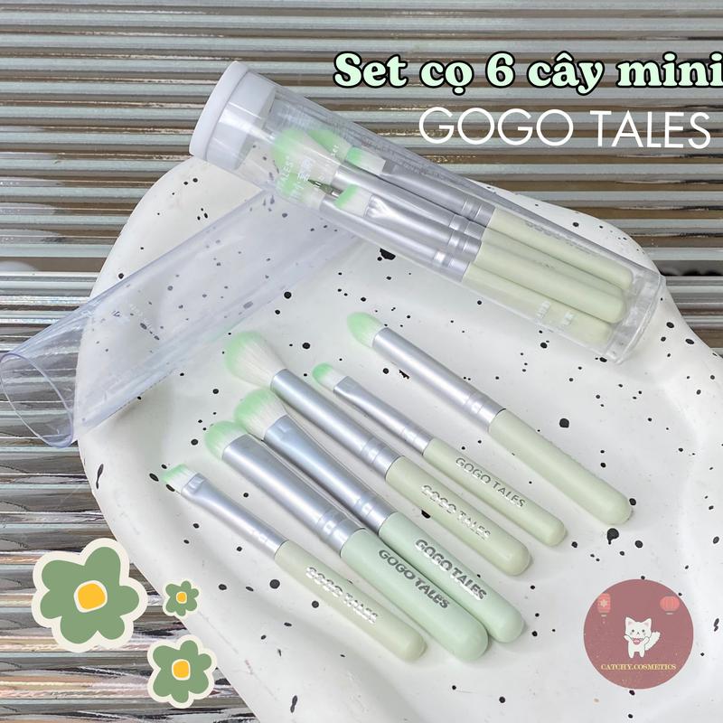 GOGO TALES Set cọ trang điểm mắt 6 cây mini GOGO TALES kèm hộp đựng nhựa GT563