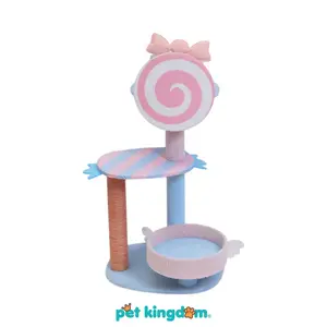 Pet Kingdom Ukuran M Candy Mainan Garukan Kucing Pvc Pohon Panjat Tempat Tidur Gantung Tiang Garuk Mainan Interaktif Arena Bermain