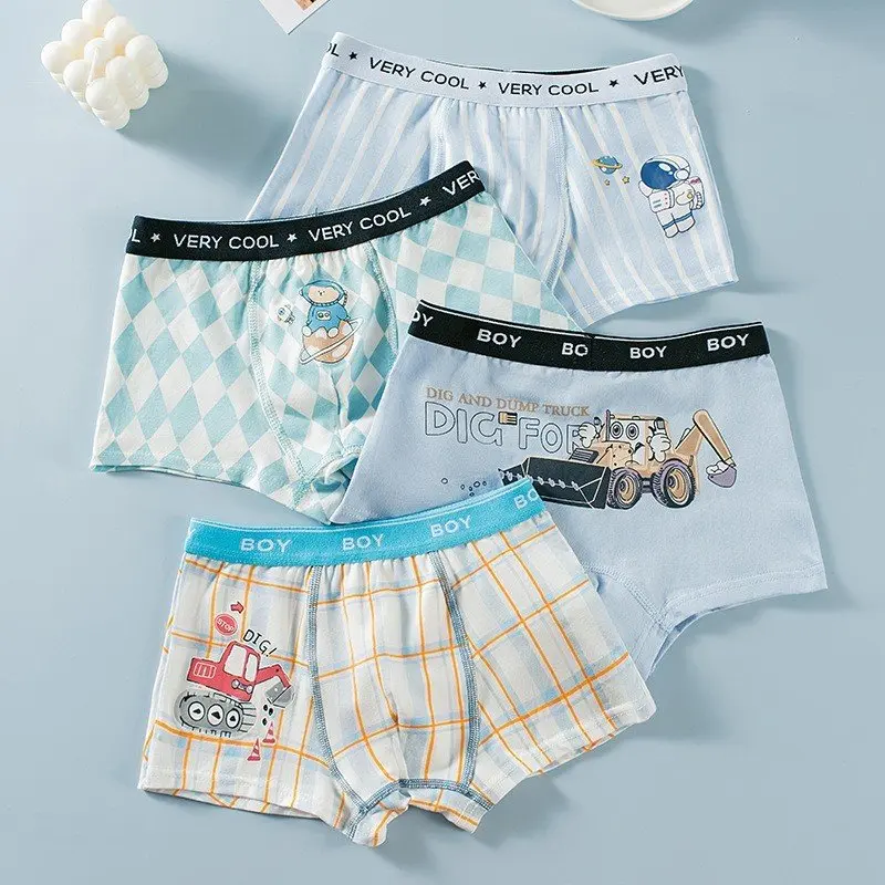 Combo 4 chíp đùi bé trai chất cotton cho học sinh từ 9-42kg 0