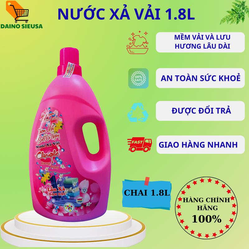 Nước xả vải cao cấp Chicaphe 1.8L hương nước hoa, ĐẬM ĐẶC, lưu hương, bền vải - Shop Bố Daino chất lỏng đỏ angel +cam hồng chất lỏng đỏ angel +cam hồng 1