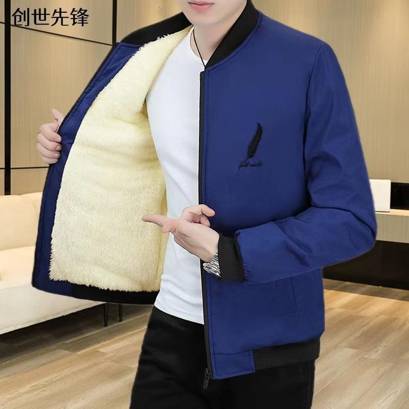 Product Introduction of Áo Khoác Nam, Lót Lông Cừu, Dày Dặn, Thích Hợp Cho Mùa Thu Và Mùa Đông, Phong Cách Hàn Quốc Hợp Xu hướng Áo Giữ Nhiệt Độn Bông Đơn Giản, Áo Khoác Nam 11