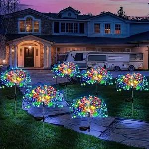 Lampu Bunga Api Suria, 1PC, Glob Rumput Luaran, Rentetan Kilat Dandelion, Lampu Peri, 90 / 120 / 150 / 200LED, Untuk Taman dan Rumput, Sesuai untuk Lampu Percutian Outdoor Lights Home Lighting