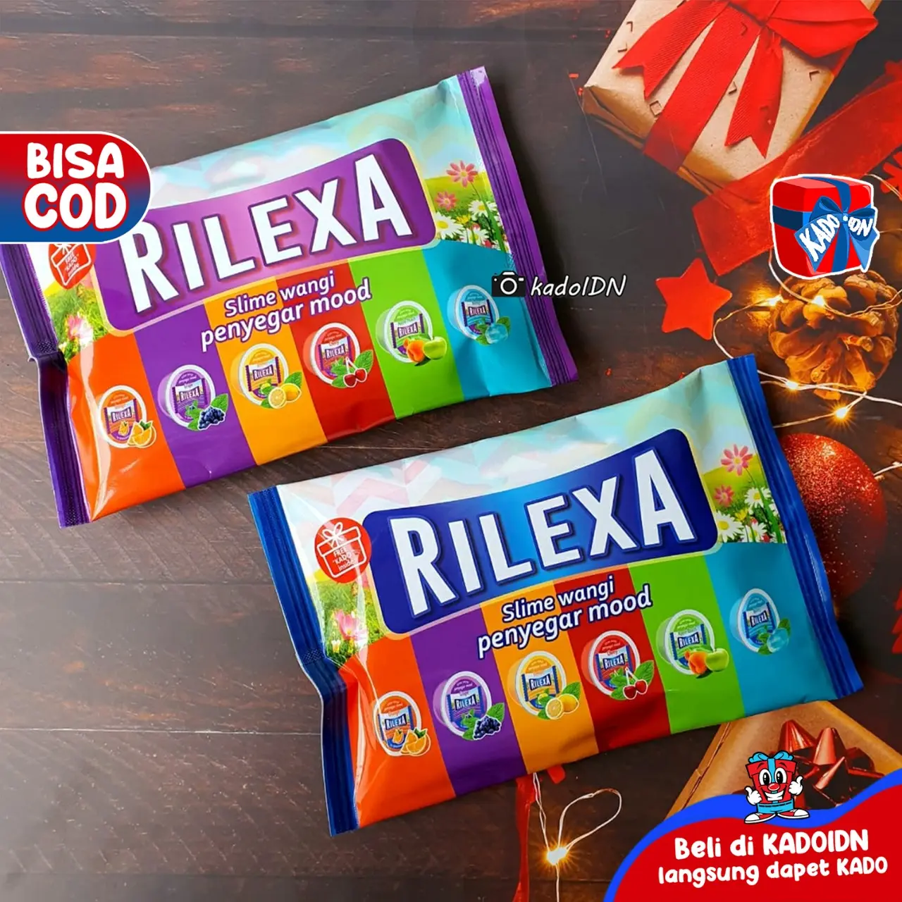 Slime clear rilexa package by kado.idn 6 rasa 6 warna FREE KADO INSIDE