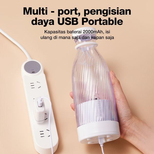 Rockstar bahan yang aman untuk makanan blender 6 bilah mata pisau juicer mini blander 500ml portable usb charge chopper  kekinian 3
