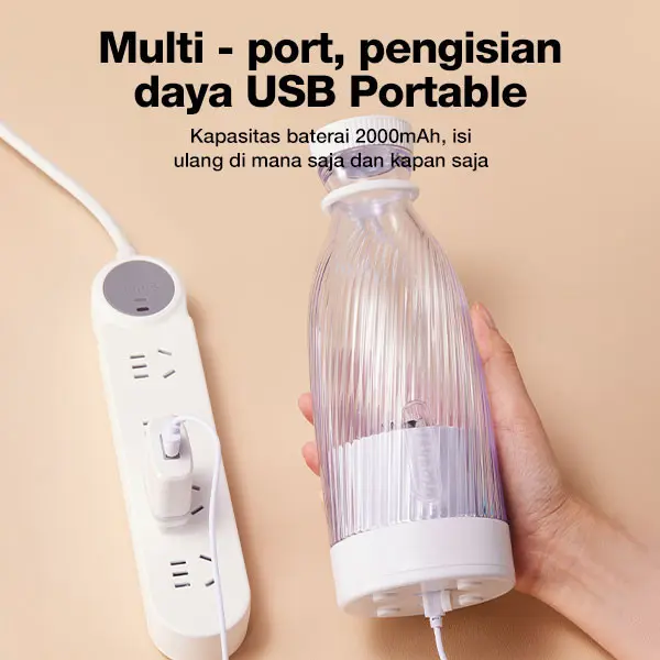 Rockstar bahan yang aman untuk makanan blender 6 bilah mata pisau juicer mini blander 500ml portable usb charge chopper  kekinian 3