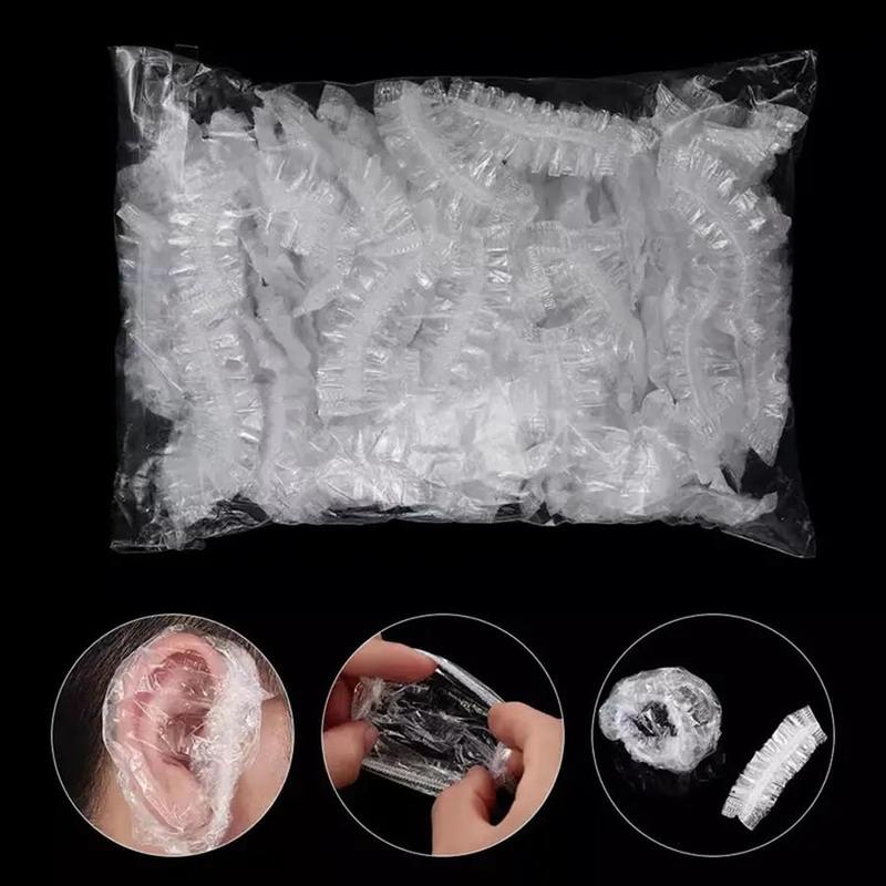 Disposable Waterproof Ear Cover, 100pcs/pack Portable  Waterproof Shower Ear Protector, Bathroom Supplies for Home Hotel Vacation Hair Salon 0