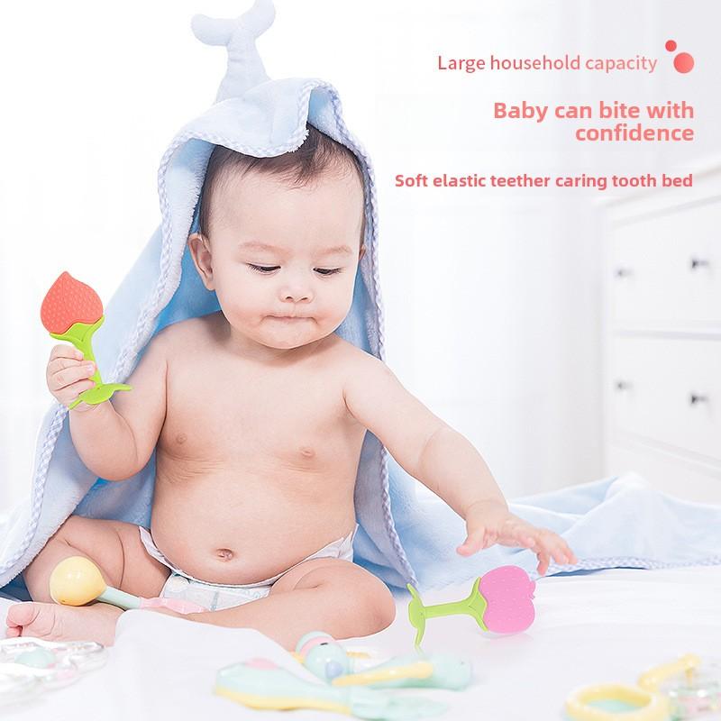 Baby Fruit Siliconec Teethers Kids Chew Tooth Toys Baby Dental Care Strengthening Tooth Newborn Teether Soothing Chew Toy 3