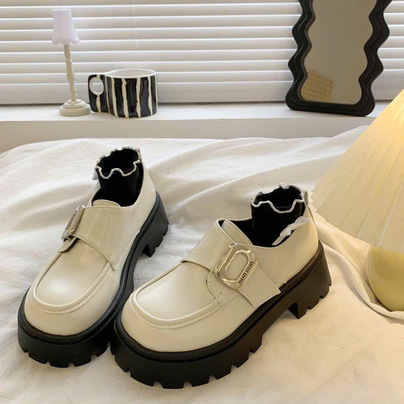  Giày Oxford Nữ Da Lì Đế 5cm OLY Shoes Hàng QC Full Box giay  doc 