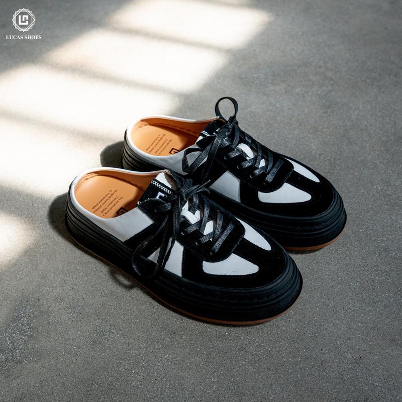 Giày Sục Nam Nữ Gat Slip On Lucas Shoes , Chất Liệu Da Bò, Tăng Chiều Cao 4.5cm