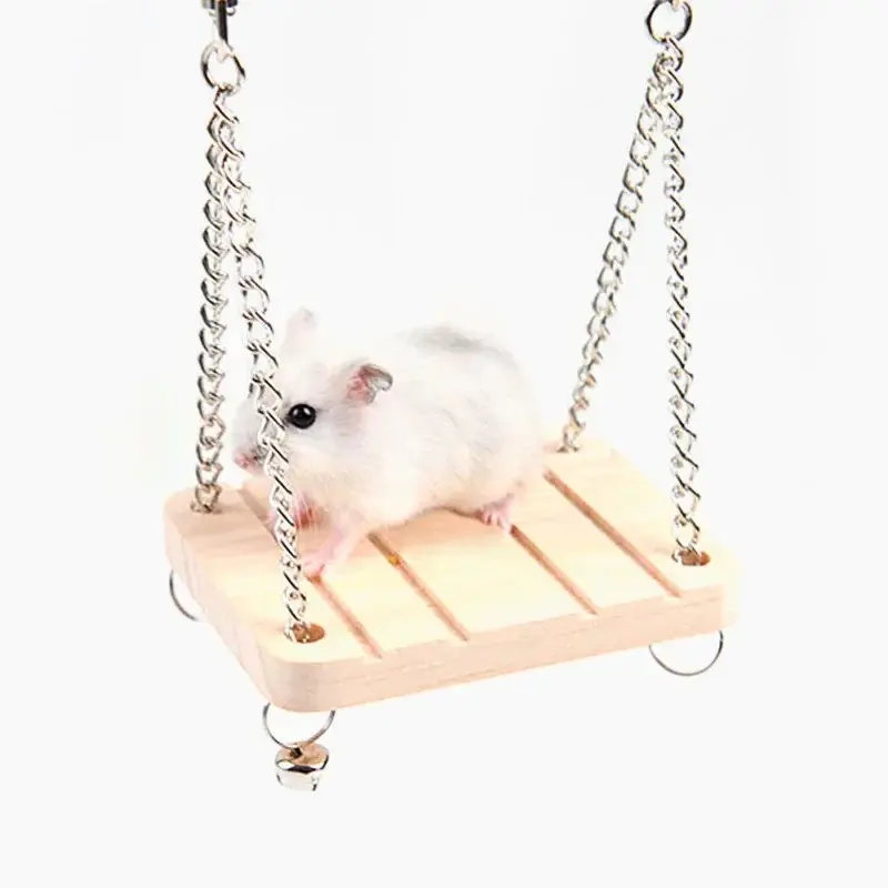 Pet Hamster Bird Wooden Toy Playing Board Hanging Swing Squirrel Funny Springboard Hamster Chinchilla Cockatiel Swing Ladder
