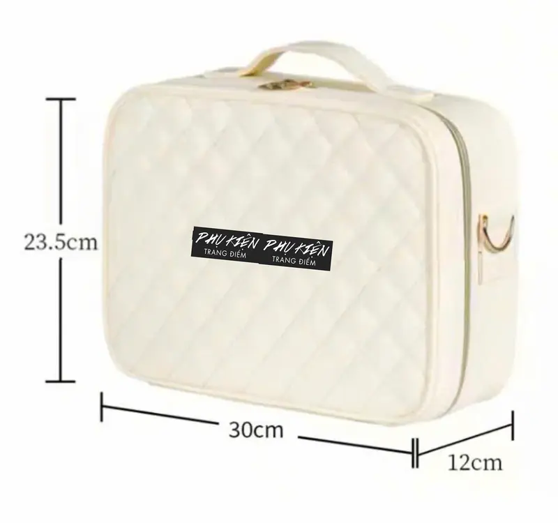 Cốp - Túi Da Đựng Đồ Trang Điểm Cá Nhân Kèm Gương Đèn LED - Cốp Đựng Mỹ Phẩm Cầm Tay Có Gương - GZM12 1