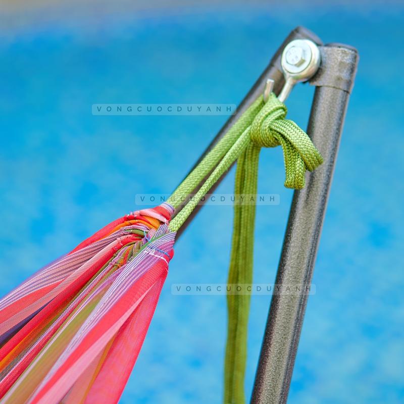Product Introduction of Võng gân cước khổ lớn rộng 2m35x115cm, nằm thoải mái - Nam, Fish mắc tăng cây điện 5