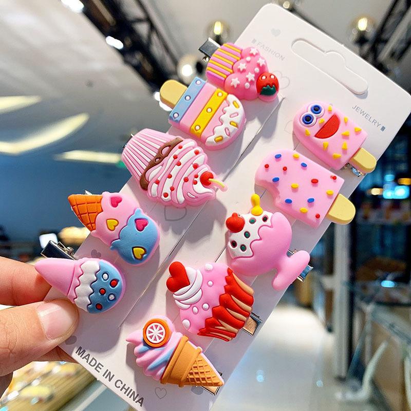 Product Introduction of Korean Style Super Cute Children Barrettes Girls Baby Ice Cream Does Not Hurt Hair Duckbill Clip Little Clip Hairpin Bang Clip Women 6
