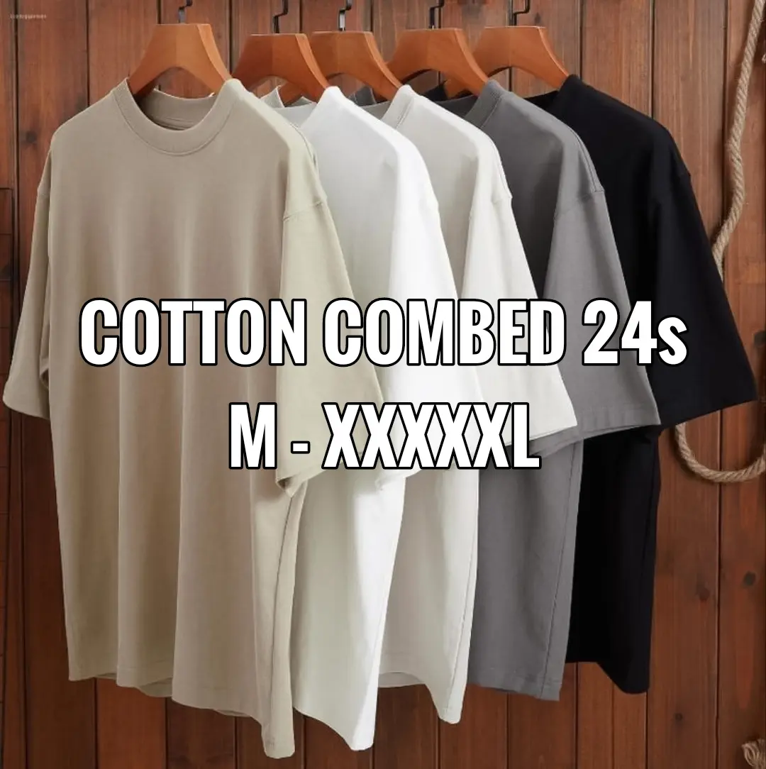 Kaos Polos Cotton Combed 24s Lengan Pendek Pria Wanita Big Size Jumbo Tebal Ld 120 130 T Shirt Katun Basic Unisex Cowok Cewek Premium Distro