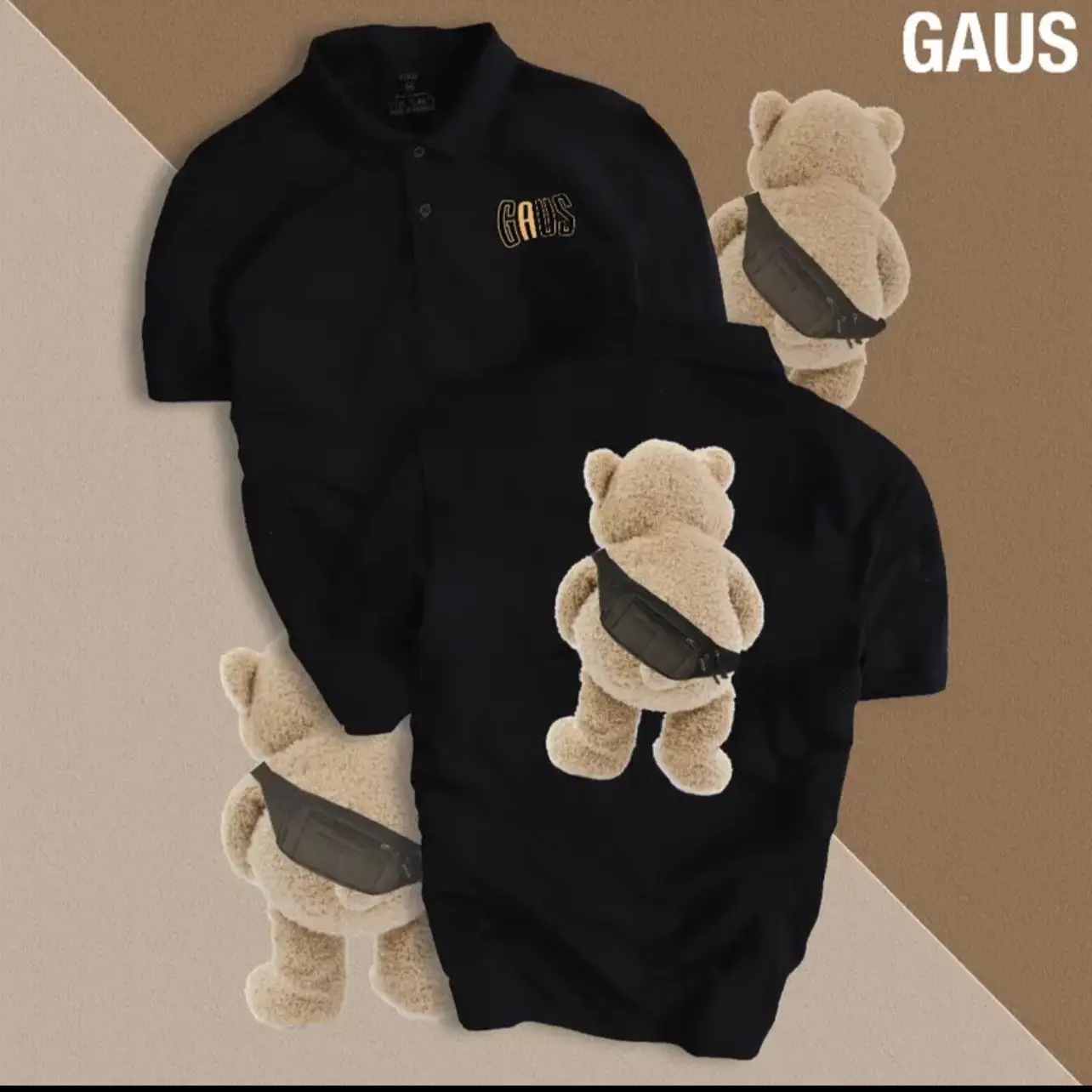 ÁO POLO GAUS đeo túi dễ thương Menswear Nam