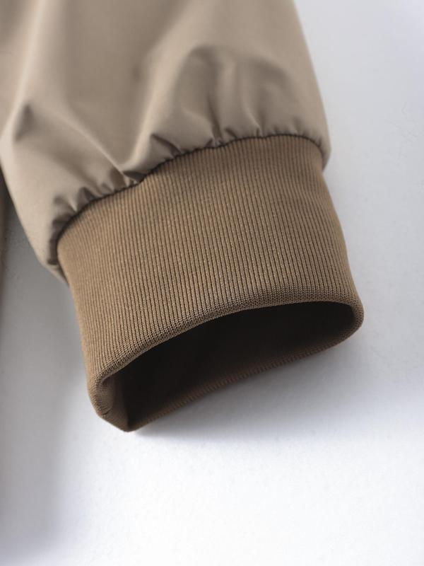 Men's Solid Color Zip Up Jacket, Regular Fit Casual Comfy Stand Collar Outerwear for Spring & Fall, Men's Clothes for Daily Wear 7