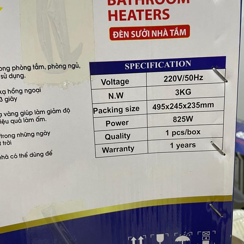 Đèn sưởi nhà tắm Hãng Aqua siêu ấm 2 bóng và 3 bóng 550w-825w - Bảo hành sản phẩm từ nhà sản xuất - Máy Sưởi, Sưởi Ấm 3