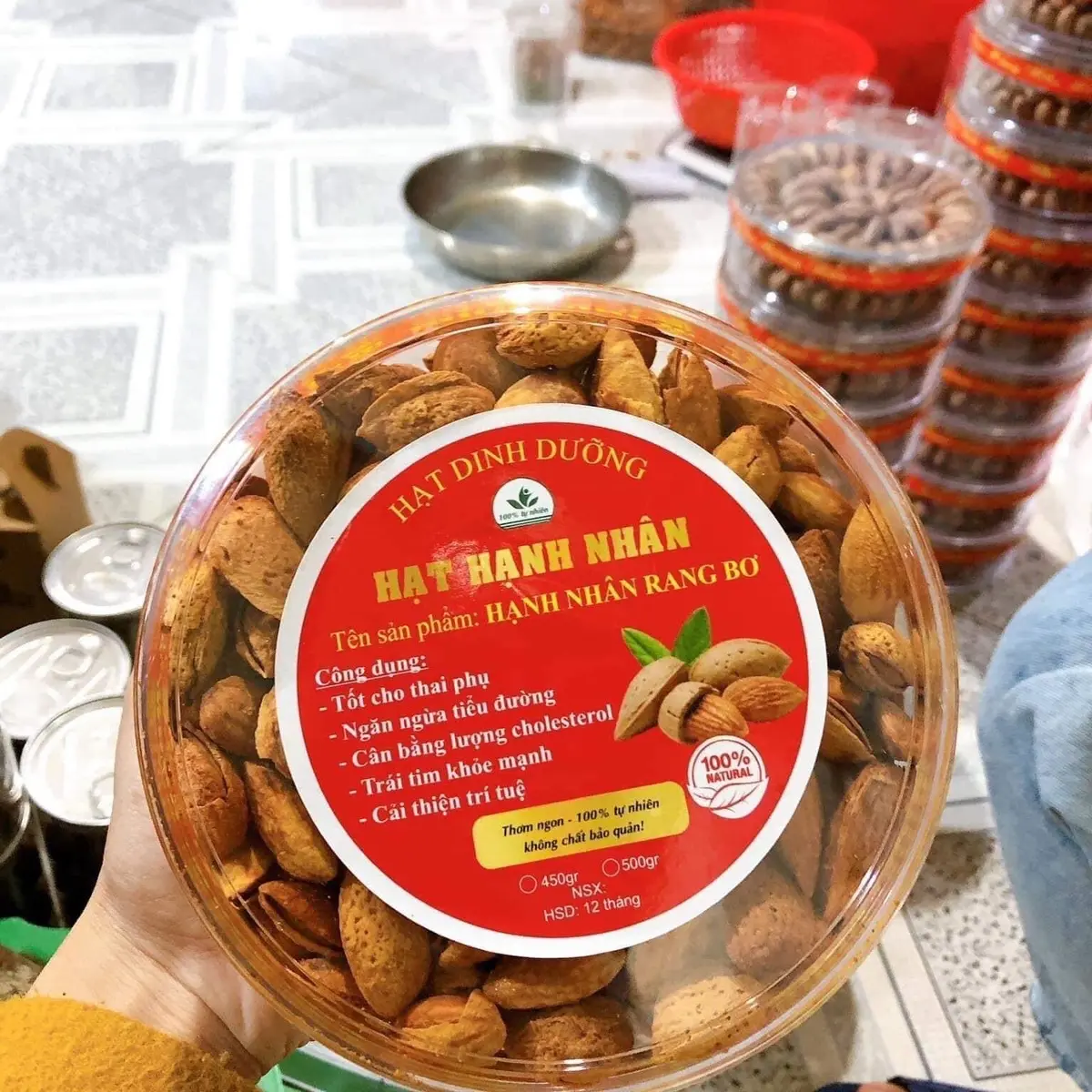 Hạnh nhân rang bơ vỏ mỏng (500g) Snack Ăn Vặt Nuts Food