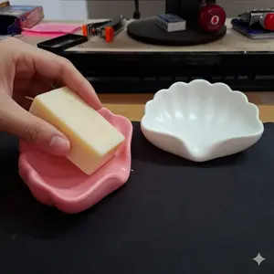 Kotak sabun cangkang Bahan Platik mewah ringan, kamar mandi rumah tangga, kotak sabun saluran pembuangan kreatif kelas atas, tanpa pelubangan