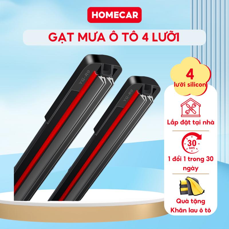 Gạt Mưa Ô Tô Thân Xương Mềm WIPER BLADE 4 Lưỡi Silicon Cao Cấp Cần Gạt Nước Mưa Xe Ô Tô Siêu Sạch Êm Nhất 14 Đến 26 inch