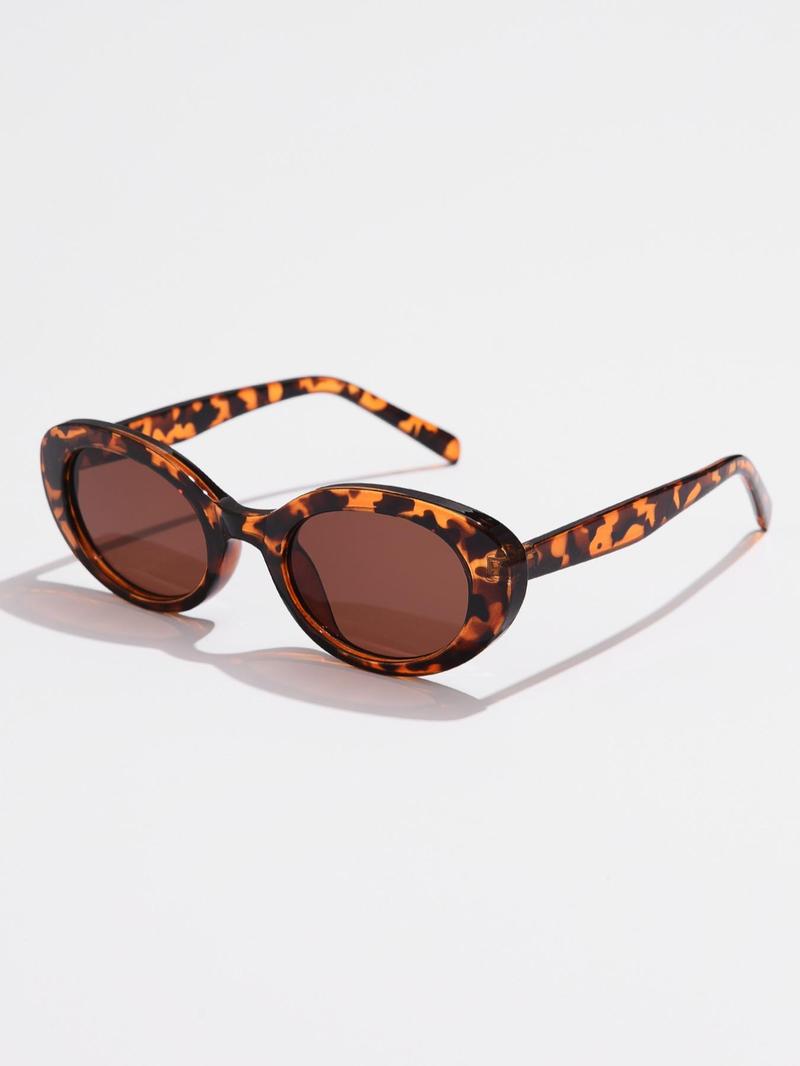 Product Introduction of 1 Pair Simple Sunglasses For Everyday Use, Outdoor Oval Frame Fashion UV Protection Sunglasses, Travel Accessories 1