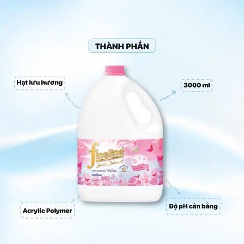 “ Mẫu Mới “ Nước Giặt Fineline Thái Lan - can 3000ml , Công Nghệ Lưu Hương Tuyệt Vời bột  giặt sinh sơ bé cho giặt  baby