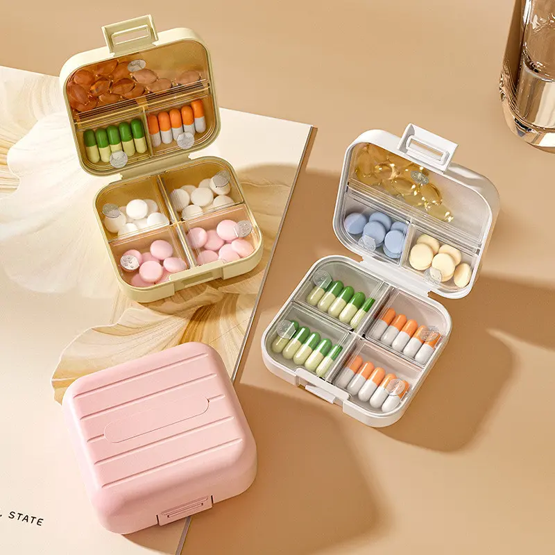 Hộp Đựng Thuốc Mini Cầm Tay Du Lịch, 7 Ngăn, Hộp Sắp Xếp Thuốc Một Tuần, Hộp Đựng Thuốc Kín Đôi, Thích Hợp Đựng Thuốc