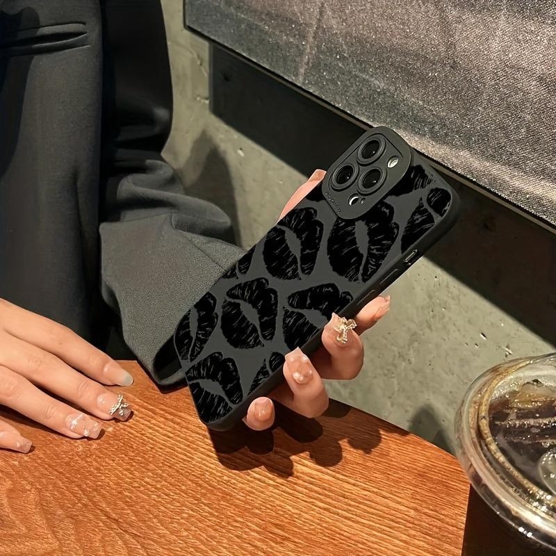 Product Introduction of Phone Case (1 Count), Lip Print Pattern Shockproof Mobile Phone Protective Cases, Cellphone Cover for iPhone 5