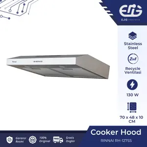 Cooker Hood Rinnai 70cm Stainless RH 127SS 127 SS Penghisap Asap Dapur