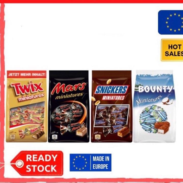   Ready Stock!!  Snickers   Mars   Twix Miniatures Chocolate Bag 150g 220g Coklat Snicker Share Bag Mars 