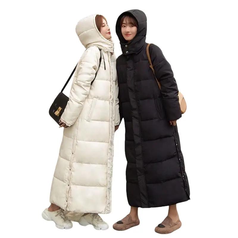 Áo Khoác Phao Dáng Dài Mặc Đại Hàn Hàng Quảng Châu Nữ Top Women Jacket Đen