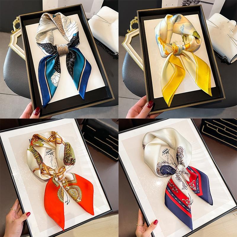 Khăn Quàng Lụa Vuông 70cm Sang Trọng Và Thời Trang Khăn Quàng Vuông Nhỏ In Hình Khăn Bandana Khăn Trùm Đầu Trang Trí Kiểu A104