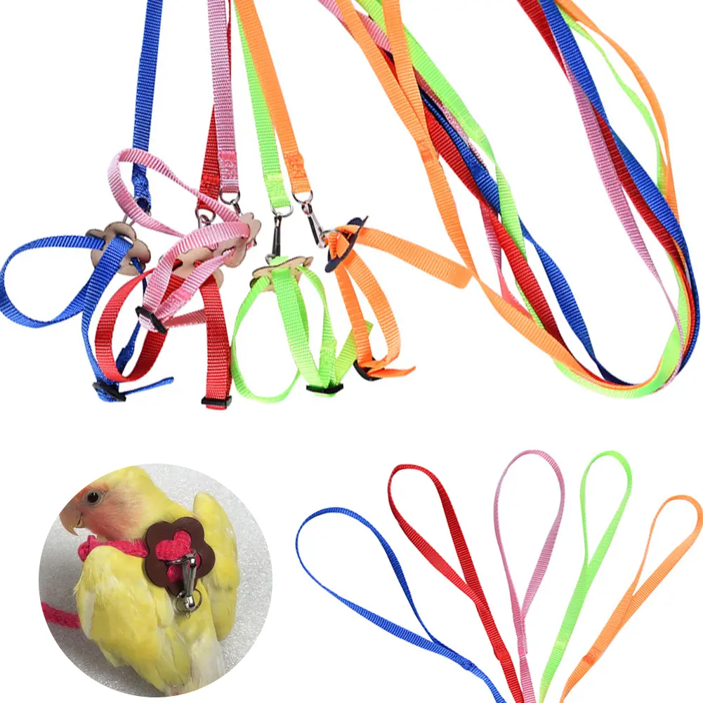 8-shaped Bird Harness Leash Parrot Bird Hamster Turtle Lizard Traction Rope Reins Pet Strap Leash Parrot Vest Rope #436290