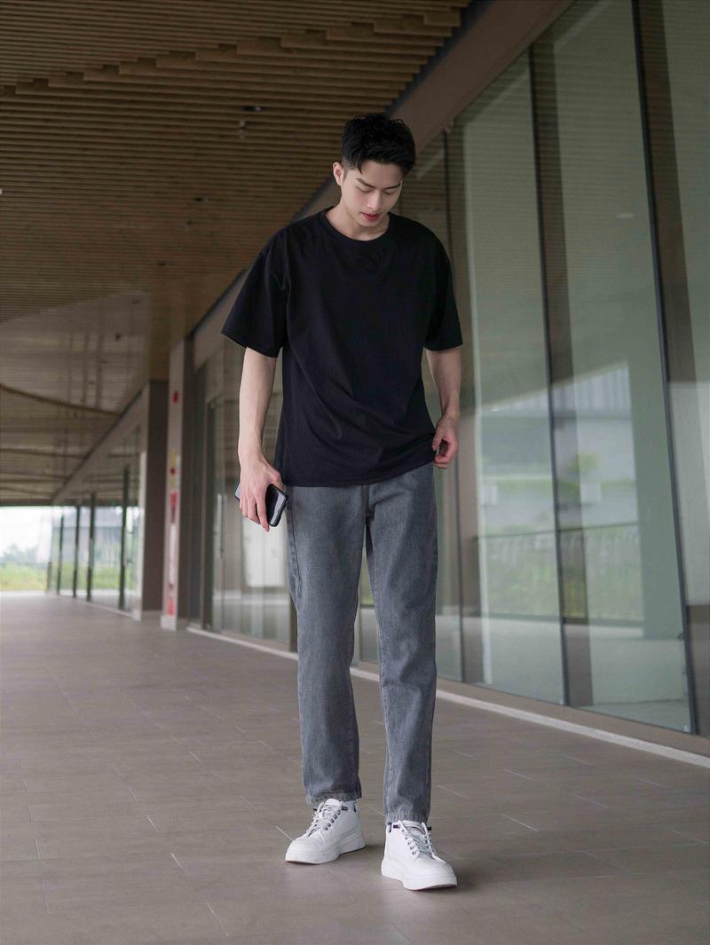 Product Introduction of Quần bò ống suông chất jean nam dáng baggy màu xanh đen xám phom rộng Menswear Denim Pants Có Túi Ong 7