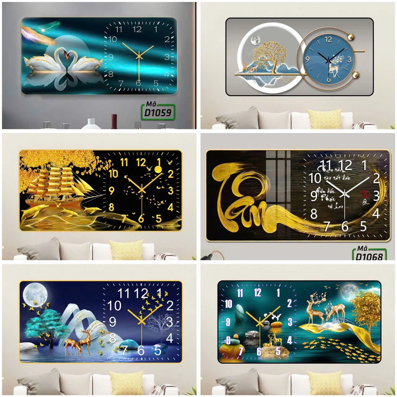 Tranh Đồng Hồ Treo Tường Tráng Gương Cao Cấp Năm 2024 - Decor Phòng Trang Trí Nhà