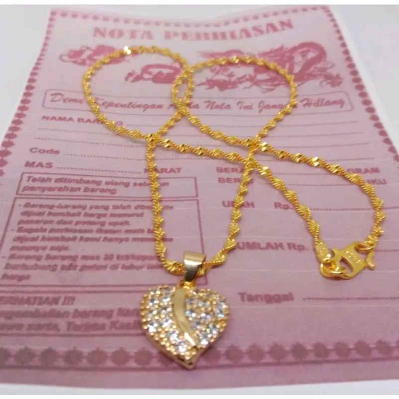 gold kalung wanita cantik titanium asli Anti luntur