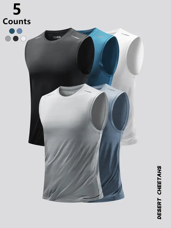 Men's Solid Color Raglan Sleeve Sports Vest, Breathable Quick Drying Tank Top for Gym Workout Running, Casual Comfy Men's Top for Summer 0