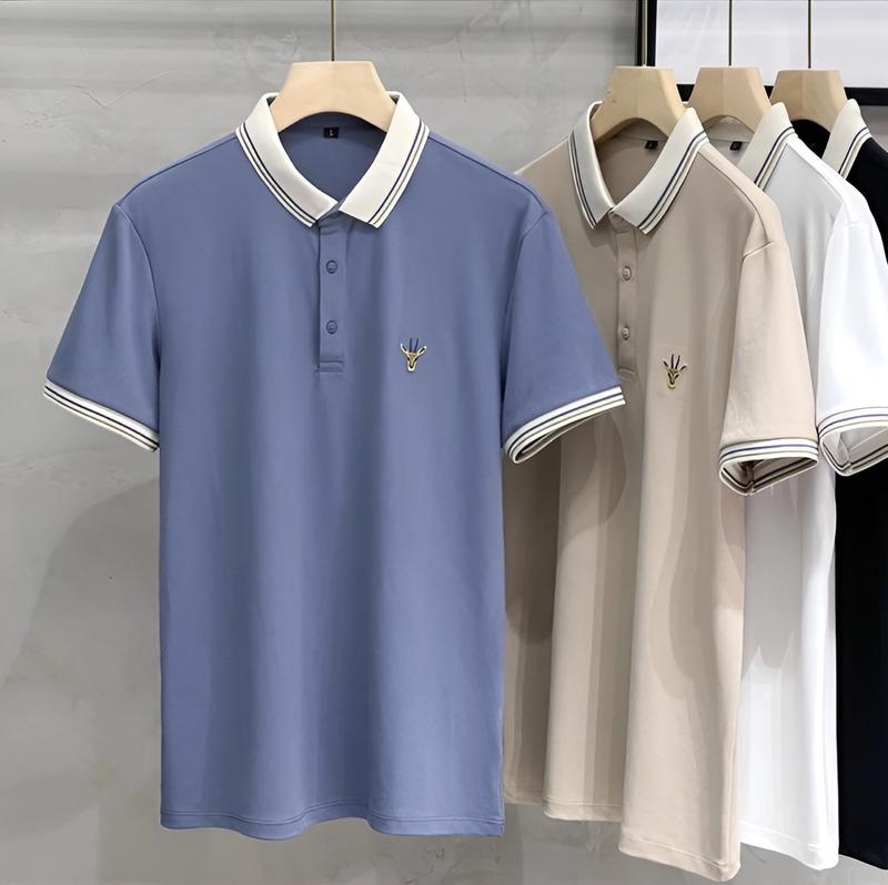 Áo thun polo nam vải cá sấu phối sọc viền tay viền cổ UMA 4 màu new 2024 Menswear Top Có Cổ Shirt Trắng hàn quốc thường Jean