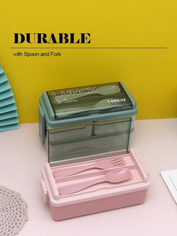 Product Introduction of [Pisuz Way] Kitchen 1400ml Microwave Lunch Box Separate Dinnerware Food Storage Container Children Kids School Office Portable Bento Box Tableware 9