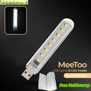 MeeToo Lampu Baca Mini LED USB Portable 12W 5V Cool White  - White
