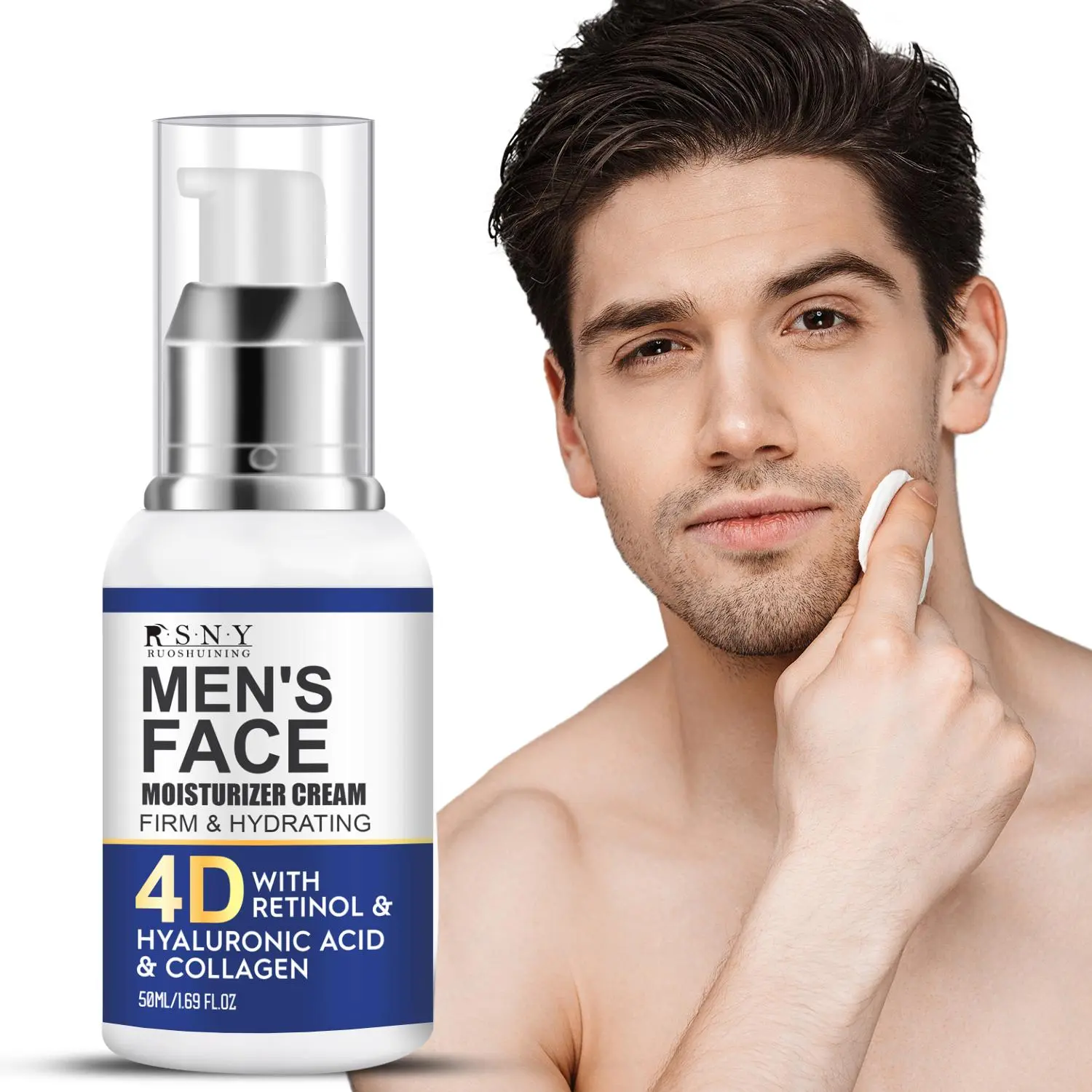 Men's Face Moisturizer, Hydrating Facial Care Cream for Firming Skin, Moisturizing Facial Skin Care Product for Daily Use