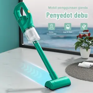 Pembersih Mobil Nirkabel Super Kuat 2000W - Vacuum Portable Multifungsi Khusus Mobil & Rumah, Desain Ringkas Hijau, Daya Hisap Ekstra 220V, Model XYZ, Panjang 30cm x Lebar 20cm