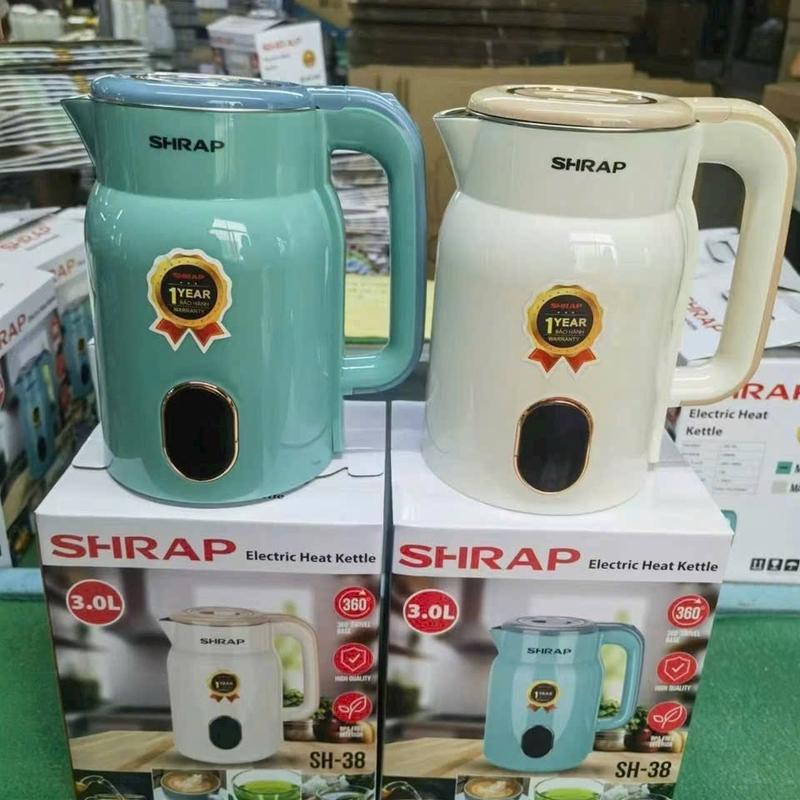  Ấm siêu tốc SH..RAP Đun Siêu Tốc Dung Tích 2.0L Công suất 1500W Có Tự Ngắt Khi Sôi An Toàn Tiện Lợi bình 