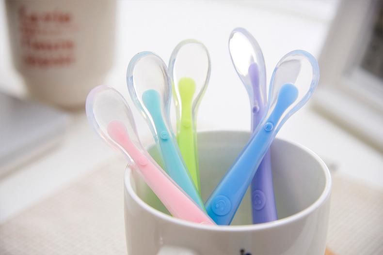 Product Introduction of Baby Silicone Spoon Training Spoon Baby Feeding Soft Spoon Silicone Spoon Tableware Suit Maternal and Child Supplies 10