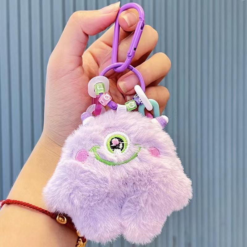 1 Piece Cute Cartoon Plush Monster Keychain, Cute DIY Pendant For Mobile Phone Decor, Backpack Charms For Young Girls 8350e6-...