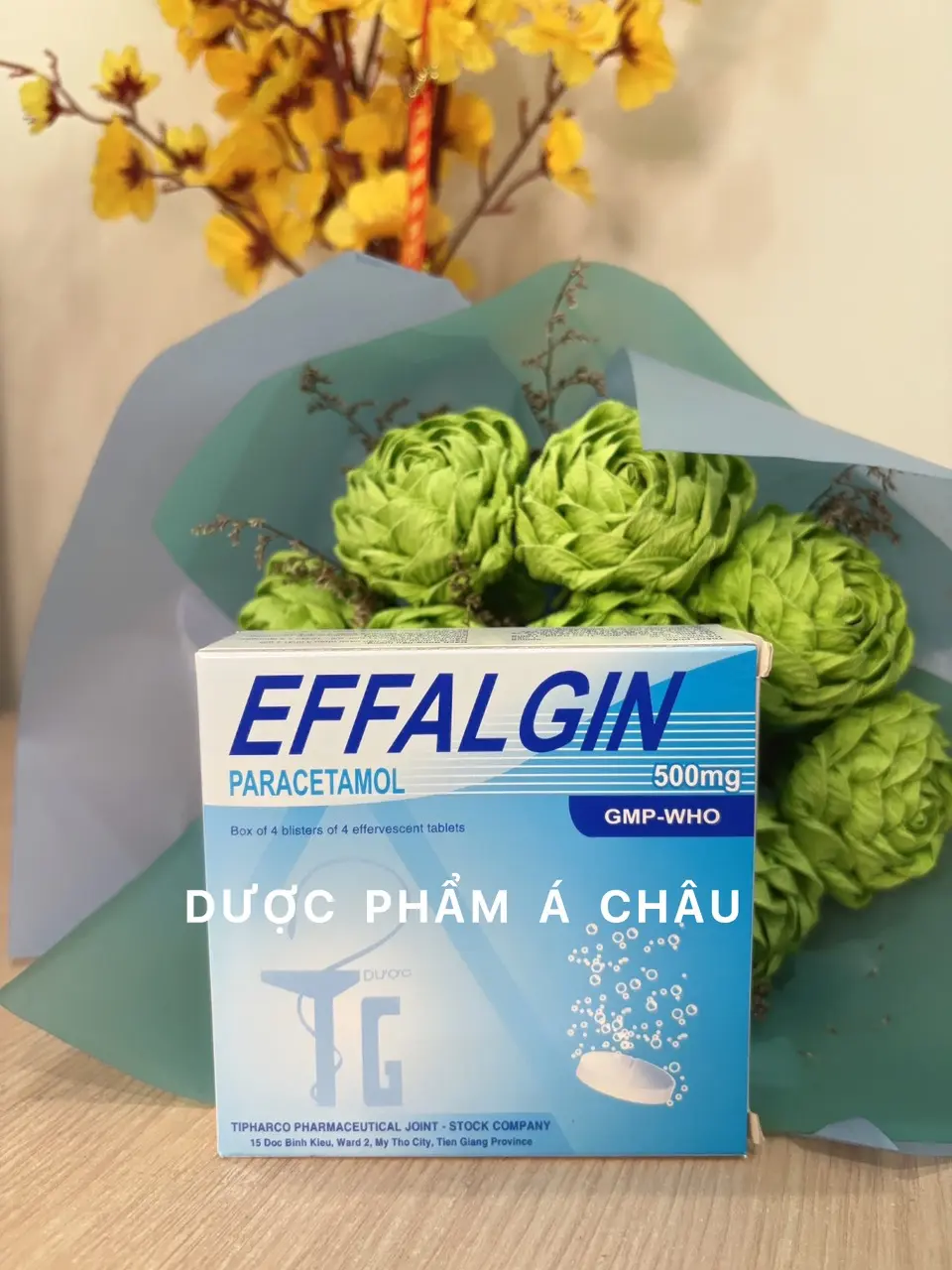 VIÊN SỦI EFFAL GIN 500mg-HỖ TRỢ GIẢM ĐAU, HẠ SỐT(4 vỉ x 4 viên)