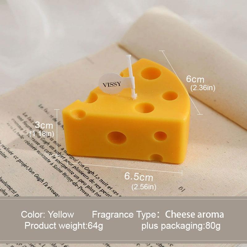 Product Introduction of Handmade Cheese Shaped Scented Candle, 1 Count Creative Modeling Candle, Decorative Ornament for Home Party Wedding, Creative Gift for Friends, Freshener 7