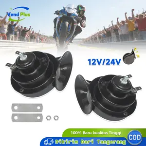 1Pasang Klakson Keong Mobil Siput Super Keras Car Horn Waterproof Klakson Kejut Seruling 12V/24V